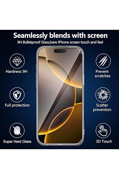 m.tk moveteck Case for iPhone 16 Pro Max Soft Transparent Silicone with Camera Protection + 9H Tempered Screen Protector Glass Set