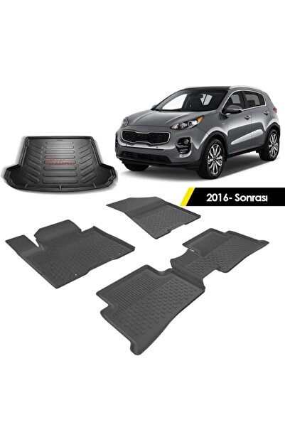 Sahler Kia Sportage 2016-2020 4.5D Havuzlu Paspas ve Rİzline 3D Bagaj Havuzu ...