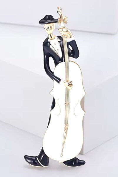 PETEK AKSESUAR MÜZİK VİYOLONSEL ENSTRÜMAN BROŞ 7 CM.