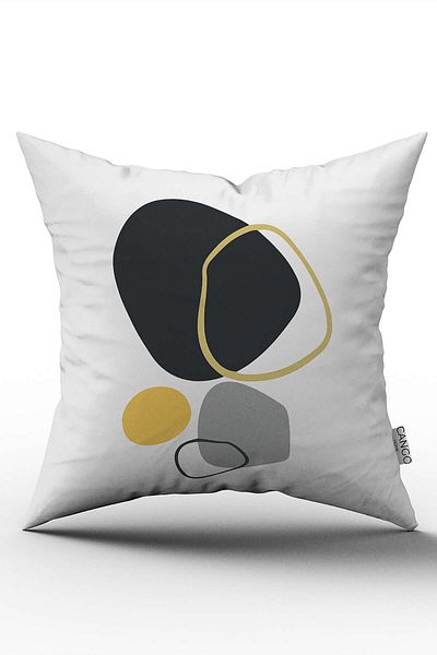 Cango Home Față de pernă decorativă, modernă, abstractă, imprimată digitală, gri galbenă, Cgh713