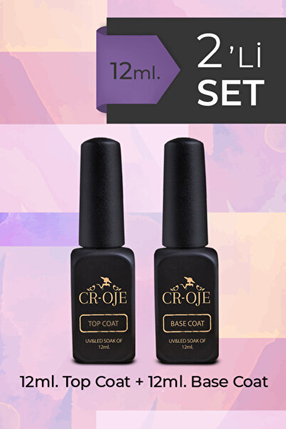 CROJE KALICI OJE Kalıcı Oje Protez Tırnak Top Coat,Base Coat 2'Li Set (12 ML)