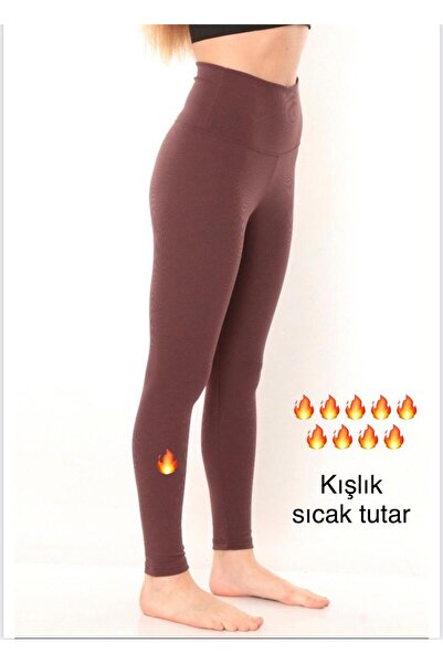 DynamicLeggings PLETENE MEKANE LEGGINGS OD SVILE Visok struk R Čupkani materijal