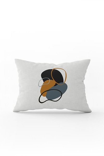 Cango Home Καφέ Navy Blue Μοντέρνο Αφηρημένο Μοτίβο Ψηφιακή Εκτυπωμένη Μαξιλαροθήκη Ριχτάρι Cgh710-3550 Double Tar