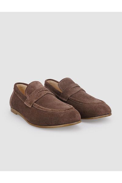 Cabani 100% Genuine Leather Brown Suede Women's Loafer
