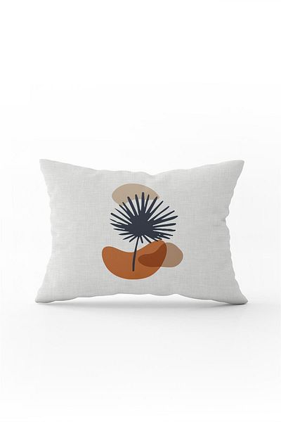 Cango Home Navy Blue Orange Bohemian Style Leaf Patterned Digital Printed Throw Pillow Pillow Case Cgh695-3550 Double T
