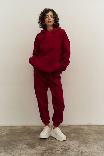 BayBayan Women's Hooded Kangaroo Pocket 3 Thread Comfortable Loose Fit Tracksuit Set