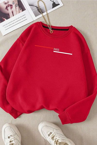 Moda Glo Unisex I'm Ok Βαμβακερό φούτερ με στάμπα με λαιμόκοψη