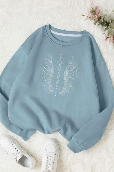 Moda Glo Βαμβακερό φούτερ με λαιμόκοψη Unisex