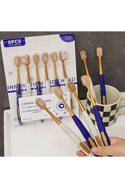 Mimis Store 6Pcs Soft Toothbrush - Cleaning Oral Care for Economic and Daily Life