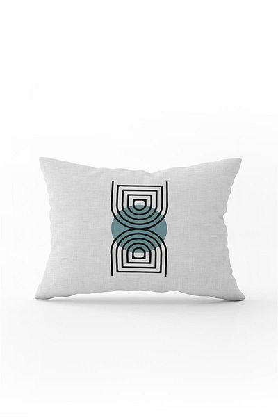 Cango Home Albastru Negru Decorativ Abstract Frunze Model Digital Imprimat Aruncă Față de Pernă Cgh721-3550 Double Ta