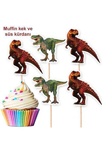 Parti Dükkanım أعواد أسنان على شكل ديناصور جوراسي 10 قطع