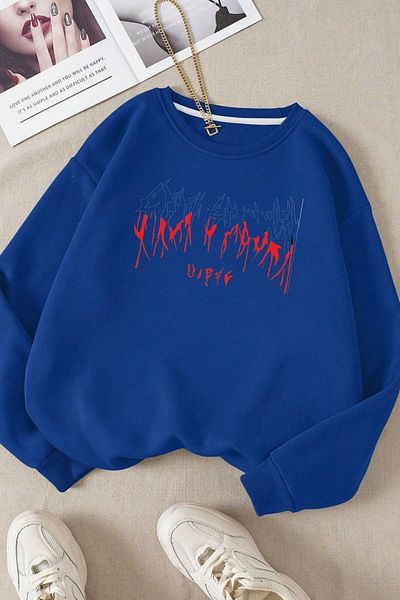 Moda Glo Βαμβακερό φούτερ Unisex Harajuku Crew Neck
