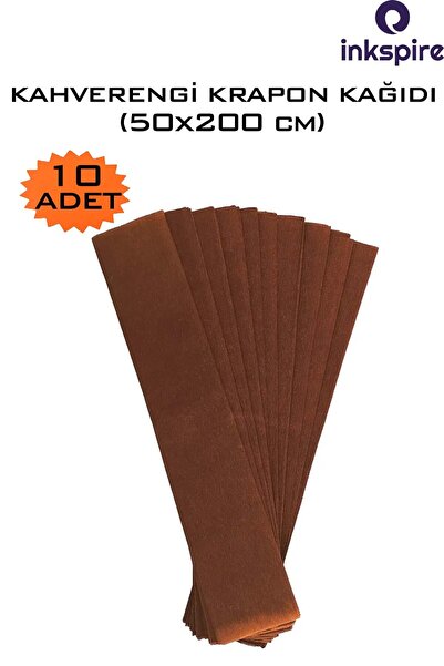 inkspire Krapon Kağıdı 50x200 Cm 10 Adet Kahverengi Renk 1 Paket Grapon Kağıt...