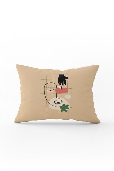 Cango Home Yellow Modern Abstract Figure Patterned Digital Printed Throw Pillow Pillow Case Cgh700-3550 Double Side Print
