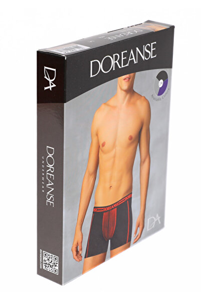 Doreanse Erkek Marka Bel Bantlı Kırmızı Detaylı Boxer 1752