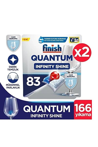 Finish Quantum Infinity Shine 166 Kapsül Bulaşık Makinesi Deterjanı Tableti (83X2)