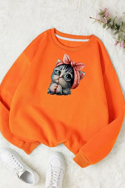 Moda Glo Унисекс памучен суичър с кръгло деколте с карти за игра