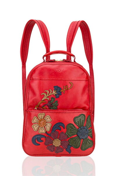 GÖN Hand Made Kırmızı Kadın Sırt Çantası Muşo