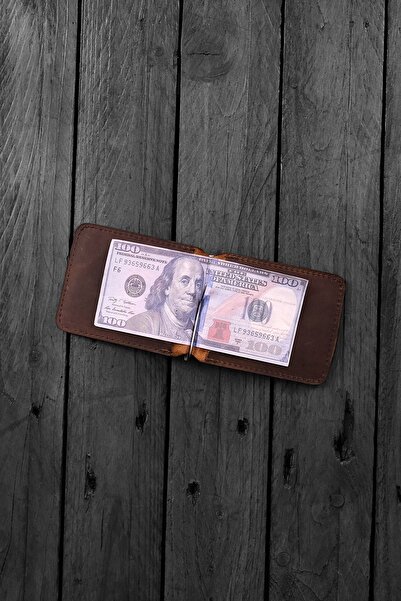 Modica Men's Brown Genuine Leather Wallet Card Holder - Natural Money Clip, Gift Box, Larga