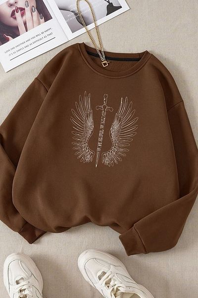 Moda Glo Унисекс памучен суитшърт с прекрасен дизайн и кръгло деколте