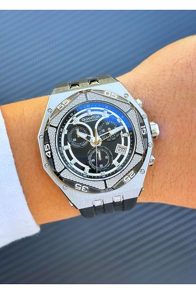 Quantum Hng1066.351 Steel Case Silicone Band Men's Wrist Watch
