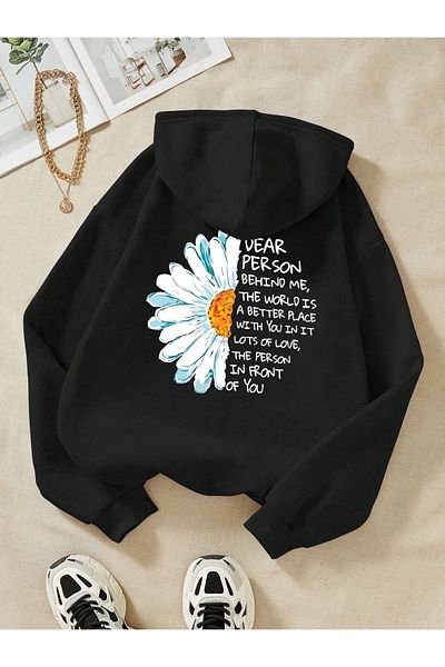 Moda Glo Унисекс суичър с щампа на маргаритки
