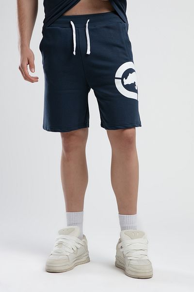 ECKO UNLTD Trinity Navy Knitted Shorts Embroidered Standard Fit Men's Knitted Shorts