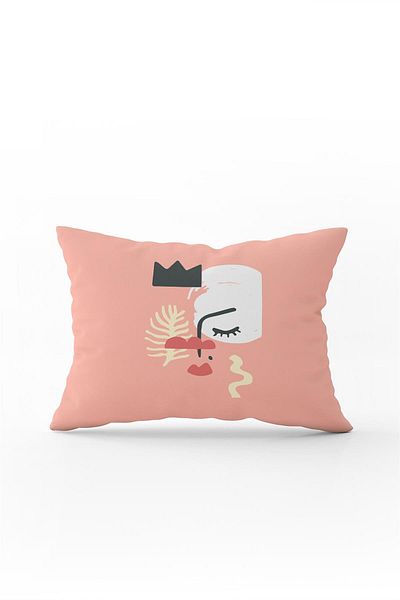 Cango Home Pink Modern Abstract Figure Patterned Digital Printed Throw Pillow Pillow Case Cgh697-3550 Double Sided Print