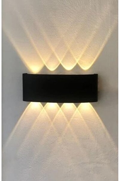 ALLES Çift Yönlü 4 Lü Amber Led Işık Aplik Cata Ct-8013 Amber 15w Ip44 Kapri Led Duvar Apliği