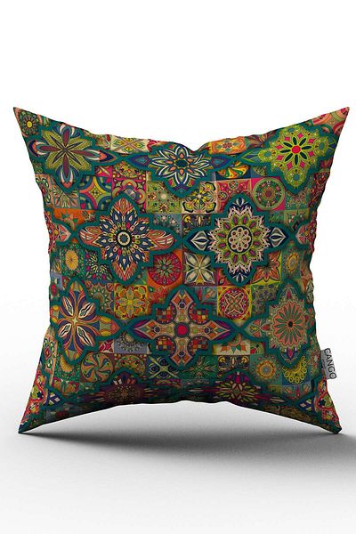 Cango Home Husă de pernă verde cu două fețe - cu model vintage imprimată digitală Otyk249-ct