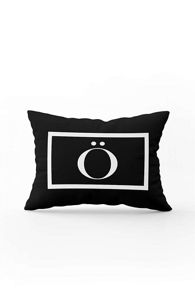 Cango Home Black and White Letter Double Sided Digital Printed Throw Pillow Cover Letter O