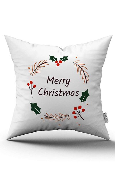 Cango Home Green Multicolored Christmas Themed Digital Printed Throw Pillow Cover Cgh873
