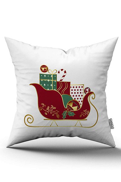 Cango Home Red Green Christmas Themed Digital Printed Throw Pillow Cover Cgh901