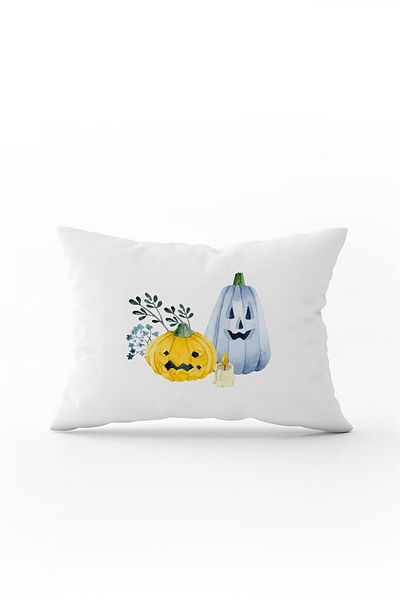 Cango Home Orange Halloween Pumpkin Patterned Digital Printed Throw Pillow Cover Cgh744-3550 Double Sided Printed