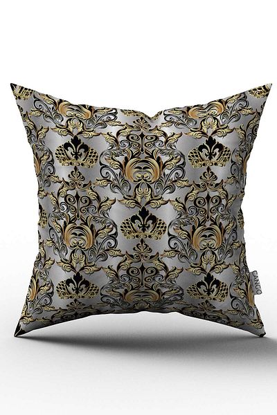 Cango Home Γκρι κίτρινο Ethnic Vintage μοτίβο ψηφιακής εκτύπωσης κάλυμμα μαξιλαριού - Otyk361
