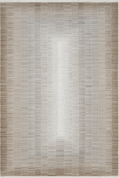 Empera Pena - Flax Çizgi Desenli Saçaklı Mutfak Halısı