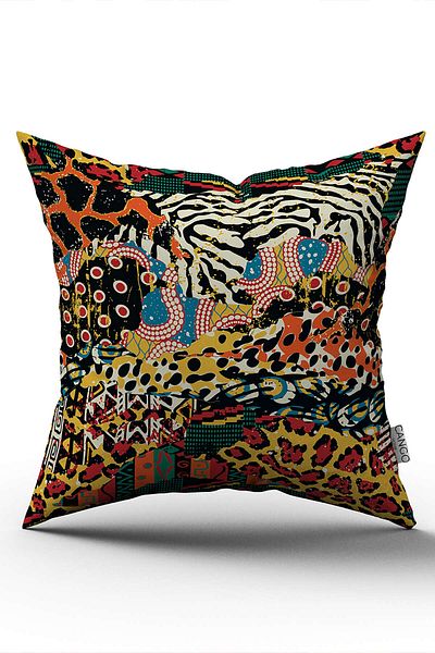 Cango Home Leopard Zebra Patterned Black Digital Printed Throw Pillow - Cgh361