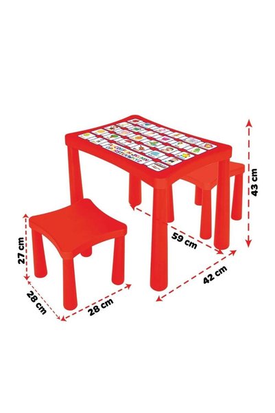 PİLSAN Story Two-Stool Table Red
