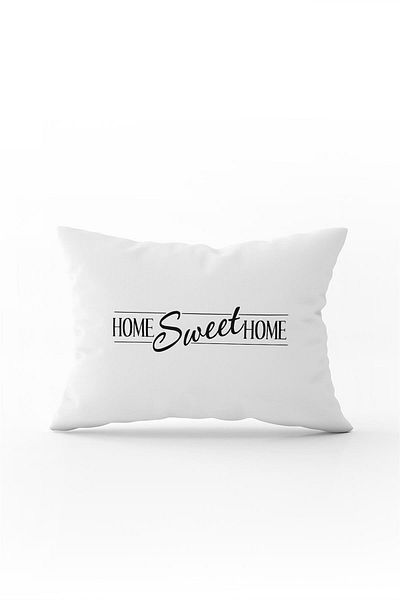 Cango Home Alb Negru Home Sweet Home Față de pernă decorativă cu imprimare digitală - Cgh483-3550 față-verso