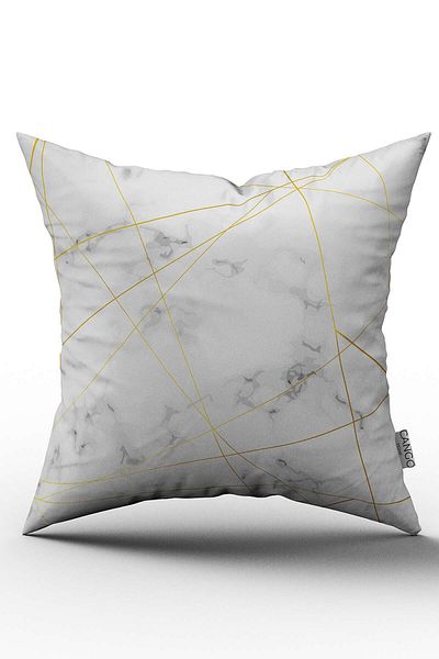 Cango Home Husă de pernă cu imprimare digitală cu model de marmură abstractă decorativă alb gri - Ylms85