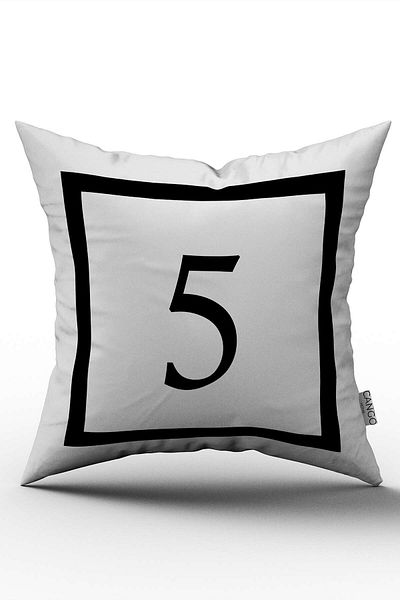 Cango Home Husă de pernă cu imprimare digitală numerică alb-negru -5