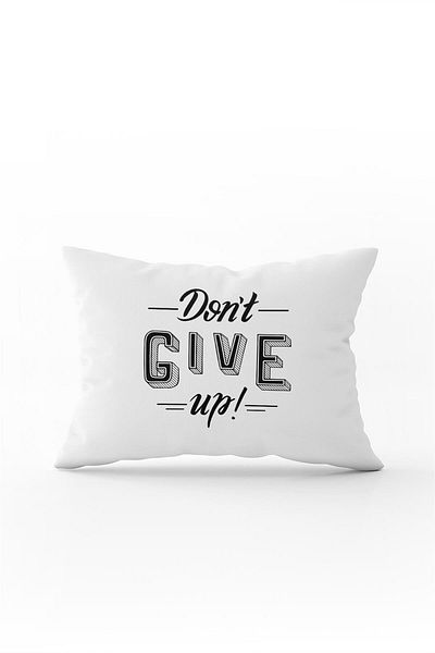 Cango Home Alb Negru Dont Give Up Writing Imprimare digitală Husă de pernă pentru pernă - Cgh409-3550 Imprimare față-verso