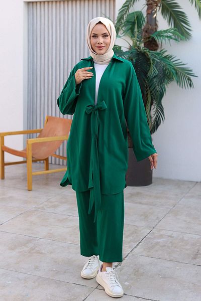 MİSSKAYLE Green Kimono Set - Tie Detailed 1225