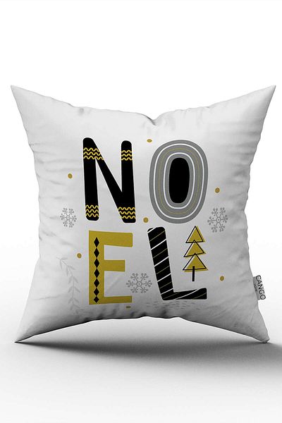 Cango Home Yellow Black Christmas Themed Digital Printed Throw Pillow Cover Cgh821