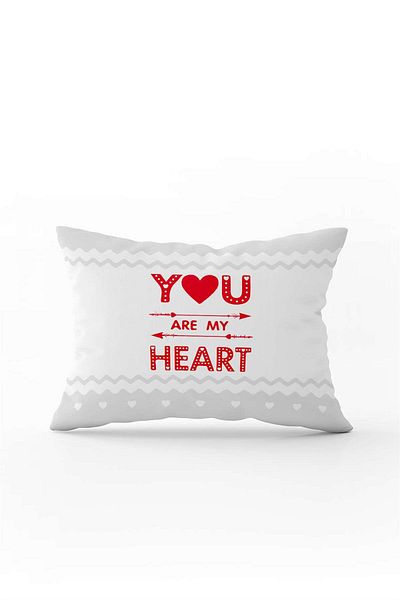 Cango Home Red Gray Modern Valentine's Day Themed Digital Printed Throw Pillow Cover Cgh970-3550 Double Sided Bas
