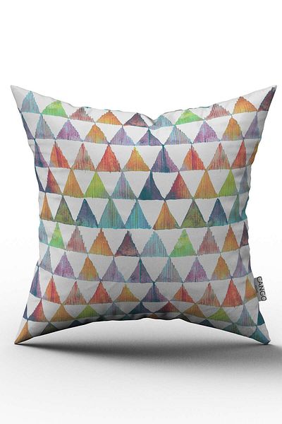 Cango Home Față de pernă decorativă abstractă de culori mixte alb - Cgh160