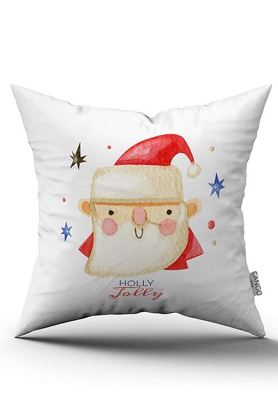 Cango Home Red Blue Christmas Themed Digital Printed Throw Pillow Cover Cgh898