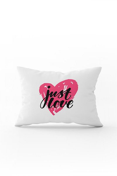Cango Home Alb, roz, modern, Just Love Written, imprimare digitală, husă de pernă pentru pernă - Cgh436-3550 Ba dublu față