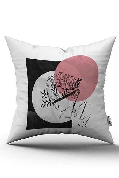 Cango Home Alb Negru Modern Sculpture Figure Digital Printed Arunca Husa de Perna Cgh554