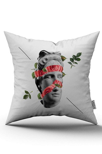 Cango Home Alb Negru Modern Sculpture Figure Digital Printed Arunca Husa de Perna Cgh555